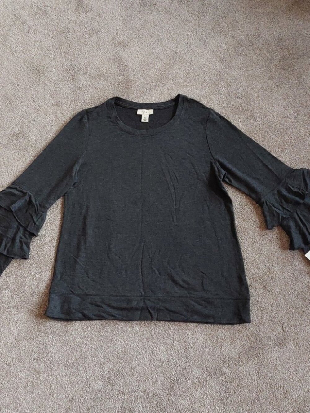 Style & Co. Dark Gray Long Sleeve Top Size M NWT Stretchy